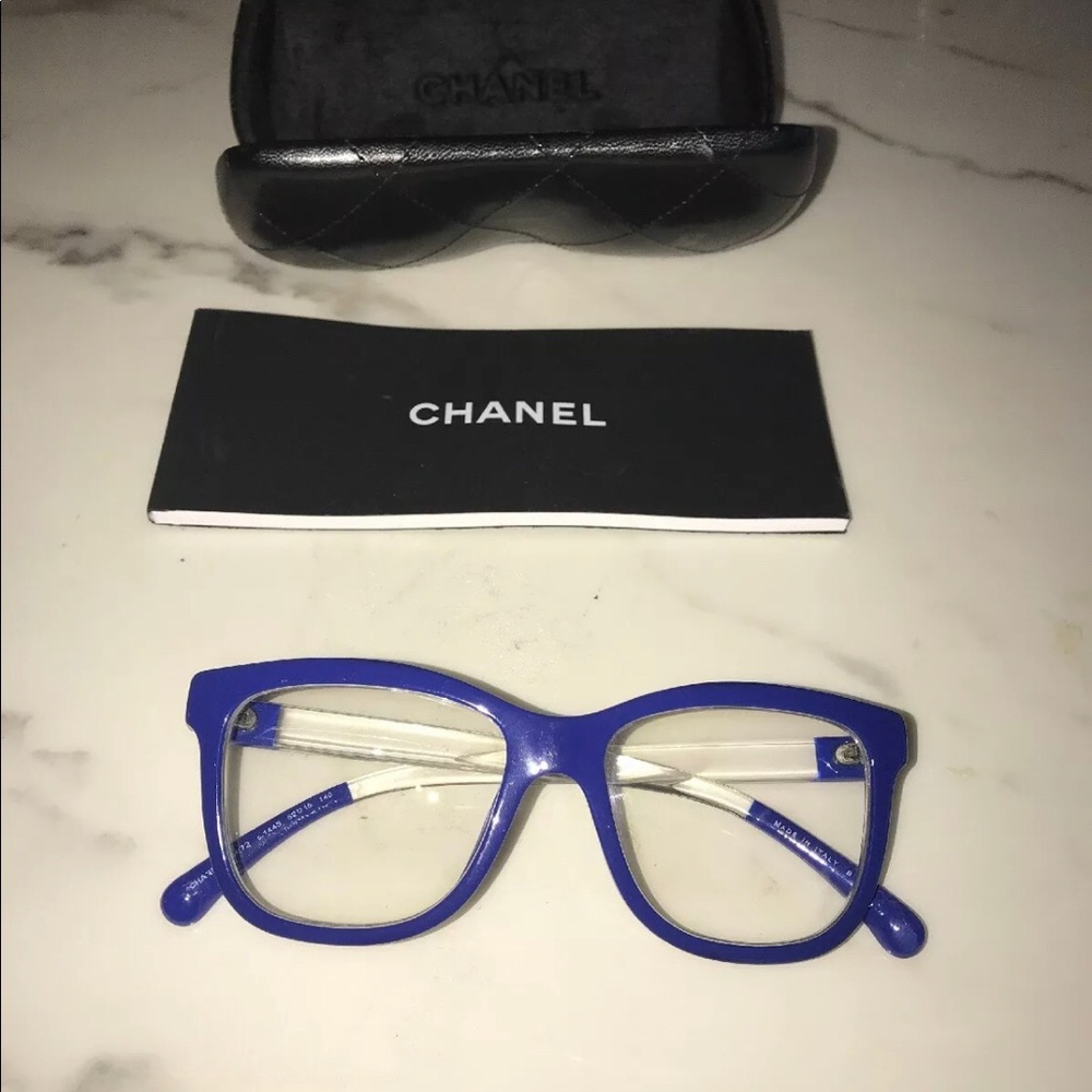 CHANEL prescription glasses -2.50 Blue Authentic